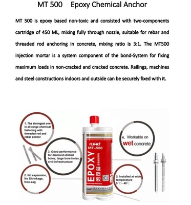 500ml Silicone Sealant Modified Epoxy Resin Injection Cartridge For MT500 ETA Approval