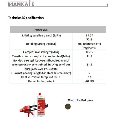 Modified Epoxy Resin NJMKT-500 ETA Approval Concrete Bonding Adhesive with Static Mixer